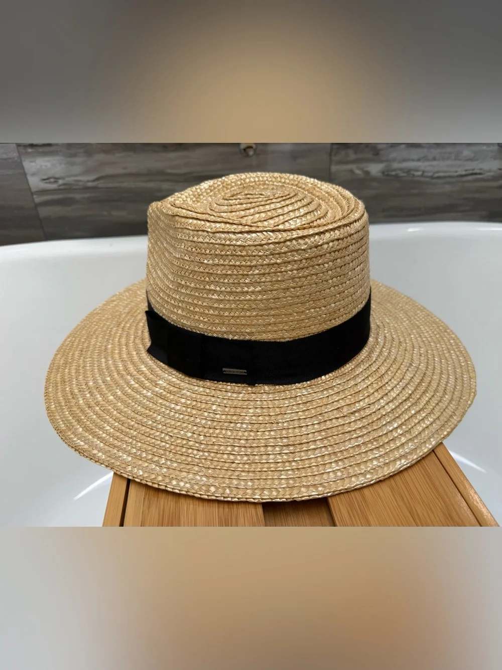 Brixton “Joanna” straw wide-brim fedora straw hat